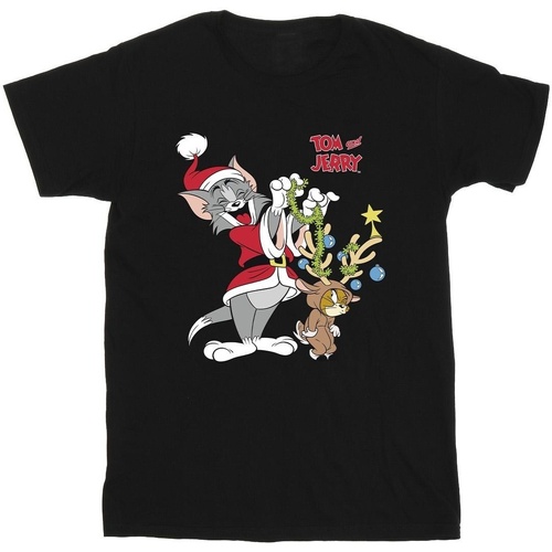 Abbigliamento Uomo T-shirts a maniche lunghe Tom & Jerry Christmas Reindeer Nero
