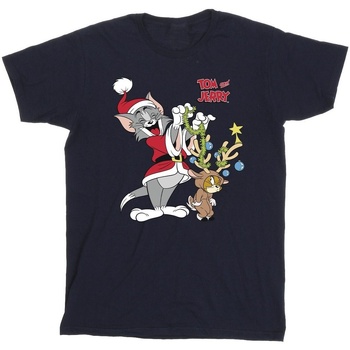 Abbigliamento Uomo T-shirts a maniche lunghe Tom & Jerry Christmas Reindeer Blu