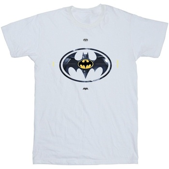 Abbigliamento Uomo T-shirts a maniche lunghe Dc Comics The Flash Batman Metal Logo Bianco
