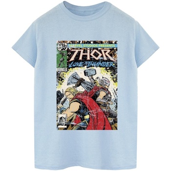 Abbigliamento Uomo T-shirts a maniche lunghe Marvel Thor Love And Thunder Vintage Poster Blu