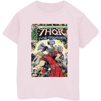 Abbigliamento Uomo T-shirts a maniche lunghe Marvel Thor Love And Thunder Vintage Poster Rosso