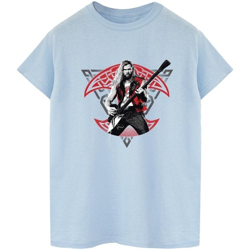 Abbigliamento Uomo T-shirts a maniche lunghe Marvel Thor Love And Thunder Solo Guitar Blu