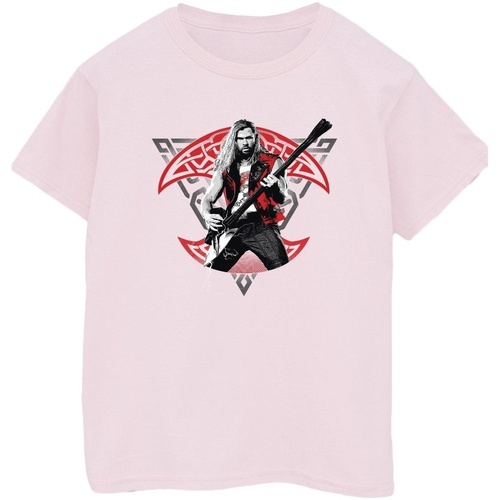 Abbigliamento Uomo T-shirts a maniche lunghe Marvel Thor Love And Thunder Solo Guitar Rosso