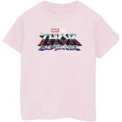Abbigliamento Uomo T-shirts a maniche lunghe Marvel Thor Love And Thunder Logo Rosso
