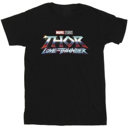 Abbigliamento Uomo T-shirts a maniche lunghe Marvel Thor Love And Thunder Logo Nero