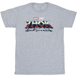 Abbigliamento Uomo T-shirts a maniche lunghe Marvel Thor Love And Thunder Logo Grigio