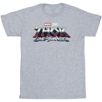Abbigliamento Uomo T-shirts a maniche lunghe Marvel Thor Love And Thunder Logo Grigio