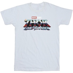 Abbigliamento Uomo T-shirts a maniche lunghe Marvel Thor Love And Thunder Logo Bianco
