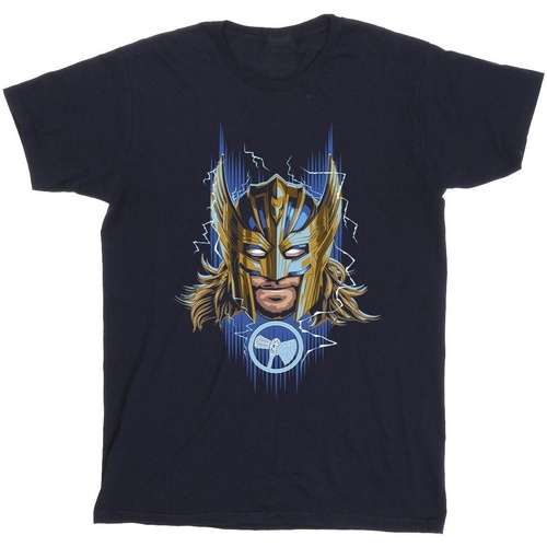 Abbigliamento Uomo T-shirts a maniche lunghe Marvel Thor Love And Thunder Mask Blu