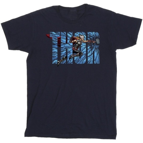 Abbigliamento Uomo T-shirts a maniche lunghe Marvel Thor Love And Thunder Smash Blu