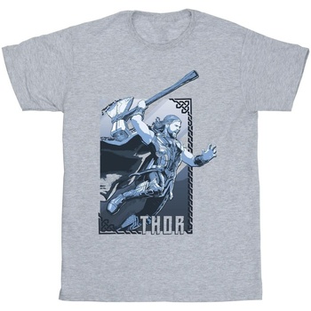 Abbigliamento Uomo T-shirts a maniche lunghe Marvel Thor Love And Thunder Attack Grigio