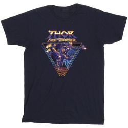 Abbigliamento Uomo T-shirts a maniche lunghe Marvel Thor Love And Thunder Logo Triangle Blu