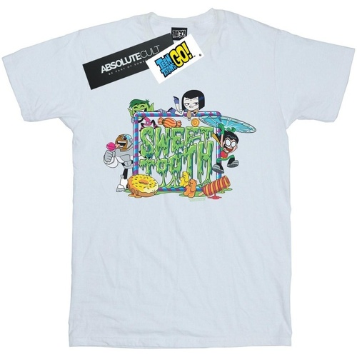 Abbigliamento Uomo T-shirts a maniche lunghe Dc Comics Teen Titans Go Sweet Tooth Bianco