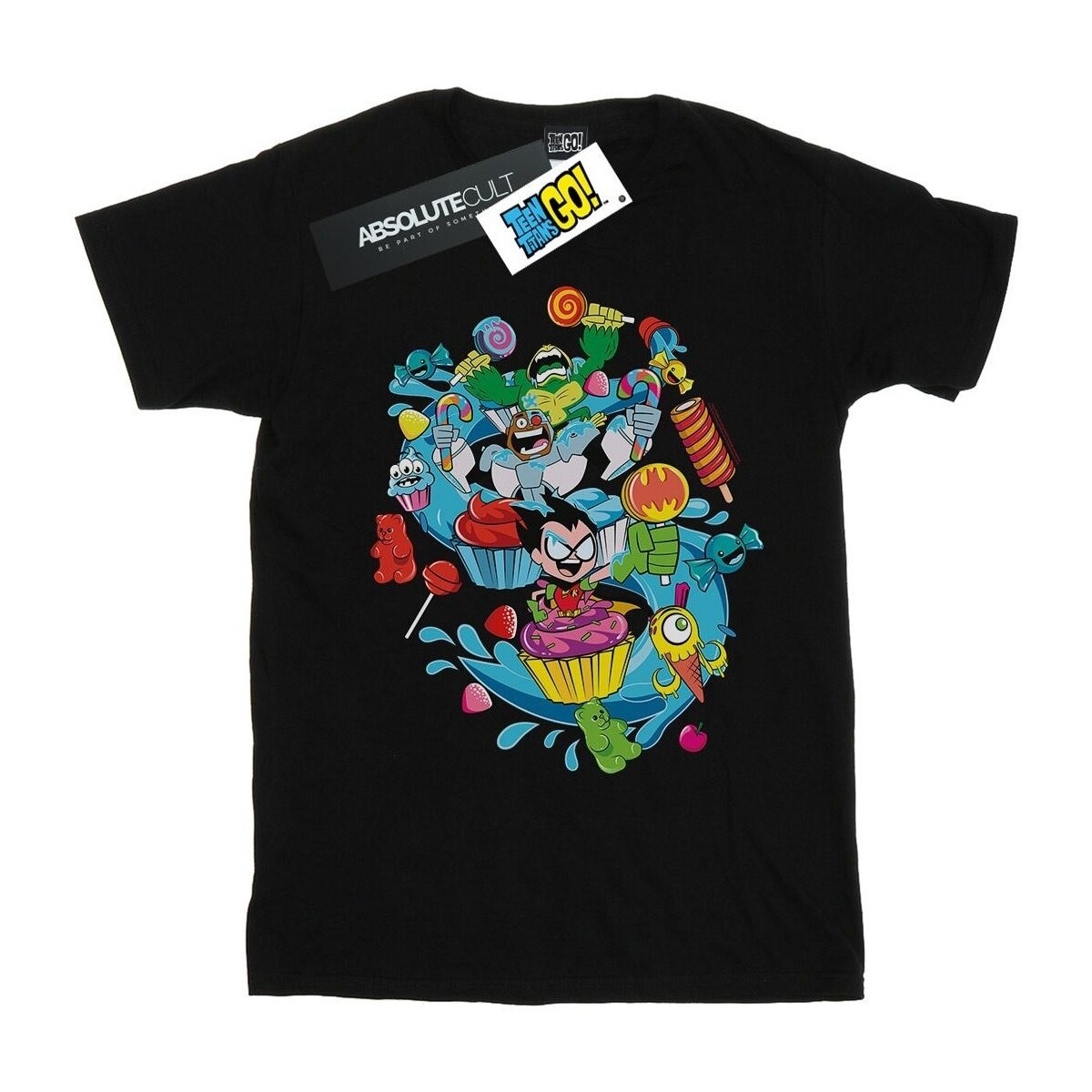 Abbigliamento Uomo T-shirts a maniche lunghe Dc Comics Teen Titans Go Candy Mania Nero