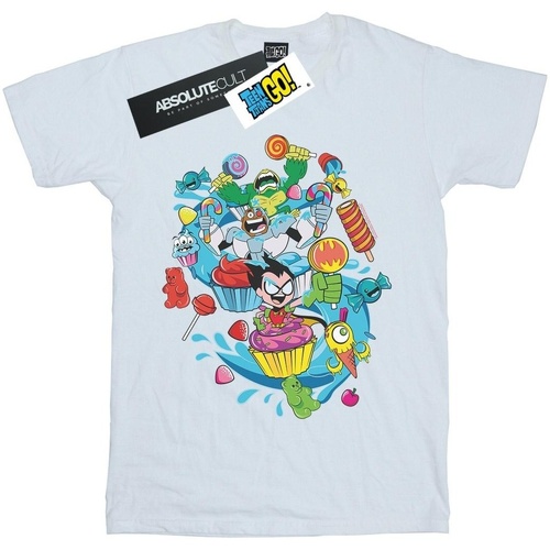 Abbigliamento Uomo T-shirts a maniche lunghe Dc Comics Teen Titans Go Candy Mania Bianco