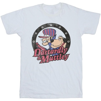 Abbigliamento Uomo T-shirts a maniche lunghe Wacky Races Dastardly And Mutley Circle Bianco