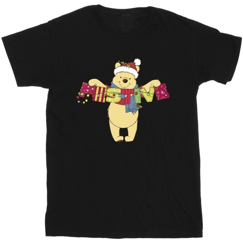 Abbigliamento Uomo T-shirts a maniche lunghe Disney Winnie The Pooh Festive Nero