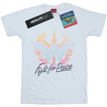 Abbigliamento Uomo T-shirts a maniche lunghe Dc Comics Wonder Woman Fight For Peace Bianco