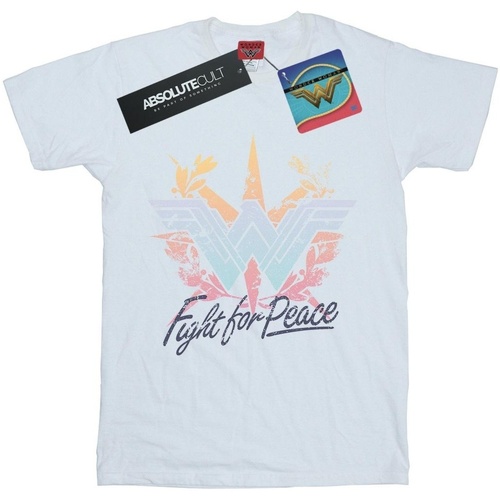 Abbigliamento Uomo T-shirts a maniche lunghe Dc Comics Wonder Woman Fight For Peace Bianco