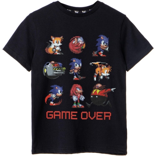 Abbigliamento Bambino T-shirt maniche corte Sonic The Hedgehog Game Over Nero