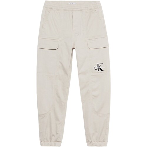 Abbigliamento Bambino Pantaloni 5 tasche Calvin Klein Jeans IB0IB01675 Beige