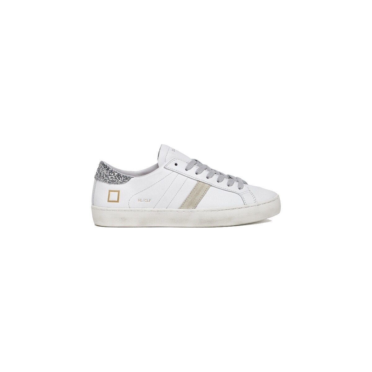 Scarpe Donna Sneakers Date Hill Low Calf - White Silver Bianco