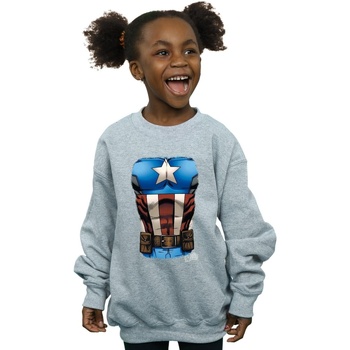 Abbigliamento Bambina Felpe Marvel Captain America Chest Burst Grigio