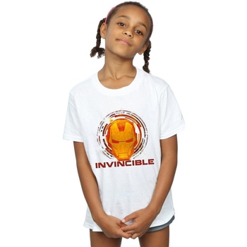Abbigliamento Bambina T-shirts a maniche lunghe Marvel Avengers Iron Man Invincible Bianco