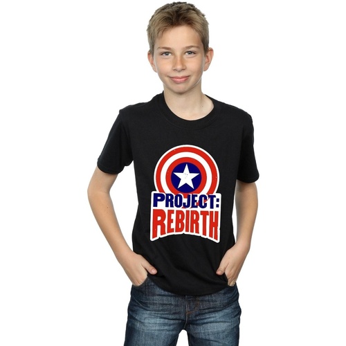 Abbigliamento Bambino T-shirt maniche corte Marvel Captain America Project Rebirth Nero