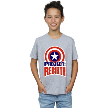 Abbigliamento Bambino T-shirt maniche corte Marvel Captain America Project Rebirth Grigio