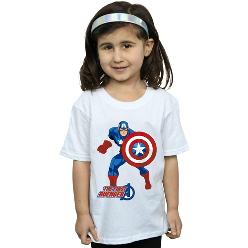 Abbigliamento Bambina T-shirts a maniche lunghe Marvel Captain America The First Avenger Bianco