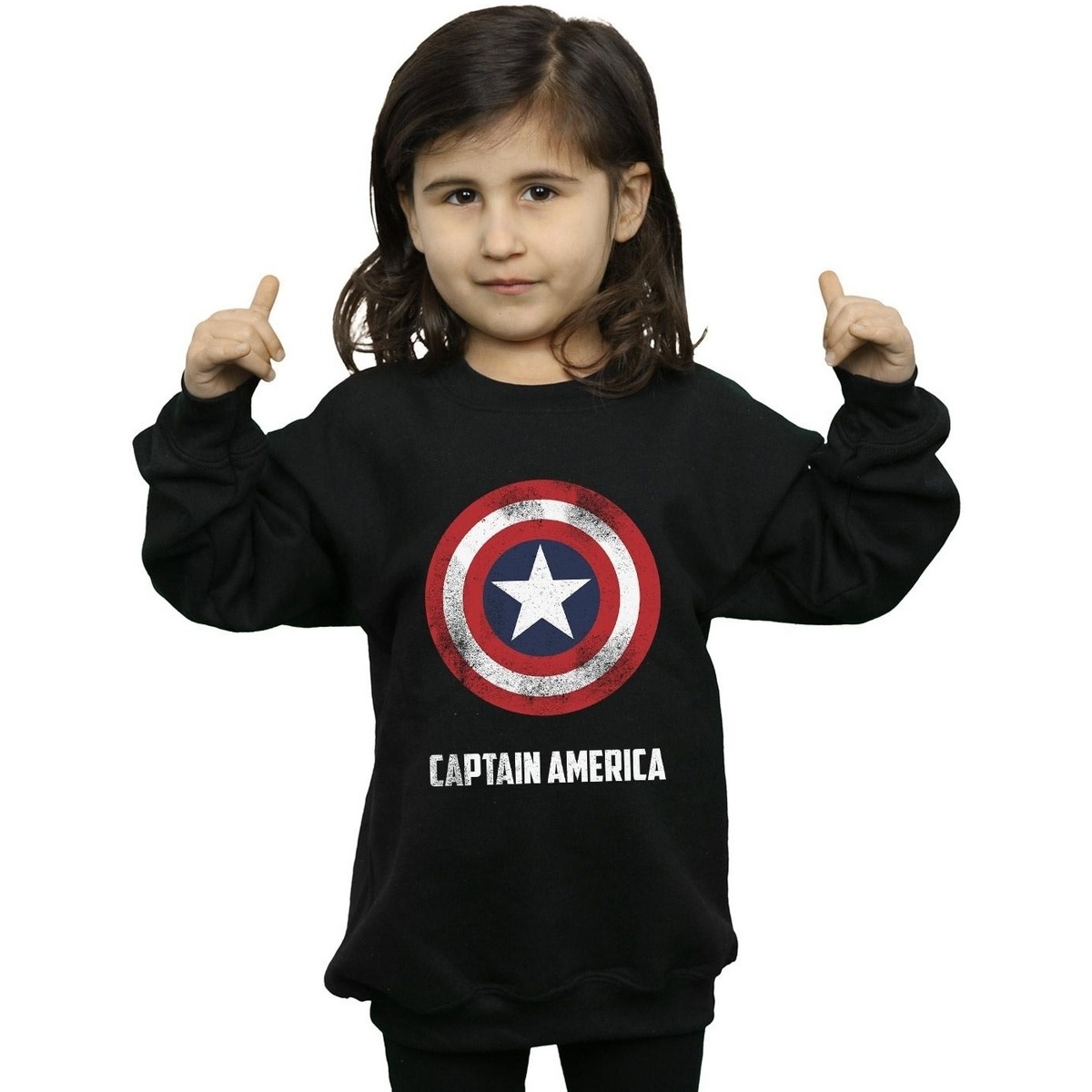 Abbigliamento Bambina Felpe Marvel Captain America Shield Text Nero