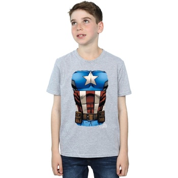 Abbigliamento Bambino T-shirt maniche corte Marvel Captain America Chest Burst Grigio