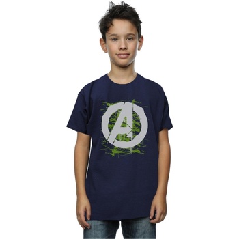 Abbigliamento Bambino T-shirt maniche corte Marvel Avengers A Logo Blu