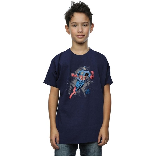 Abbigliamento Bambino T-shirt & Polo Marvel Avengers Captain America Splash Blu