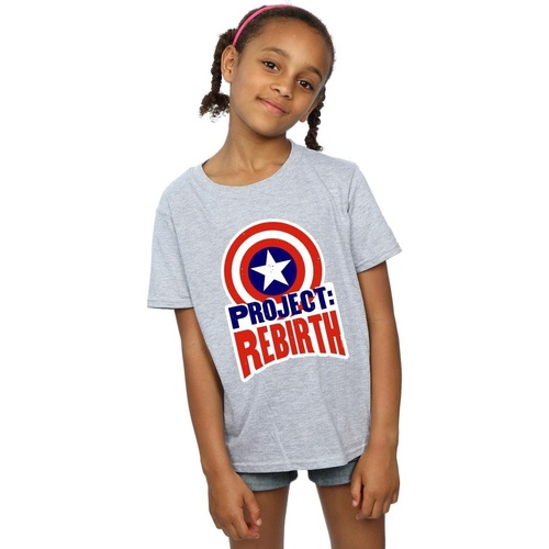 Abbigliamento Bambina T-shirts a maniche lunghe Marvel Captain America Project Rebirth Grigio