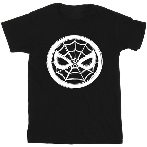 Abbigliamento Bambina T-shirts a maniche lunghe Marvel Spider-Man Chest Logo Nero