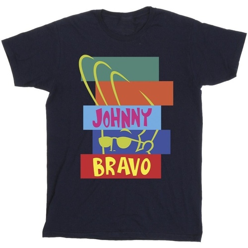 Abbigliamento Uomo T-shirts a maniche lunghe Johnny Bravo Rectangle Pop Art Blu
