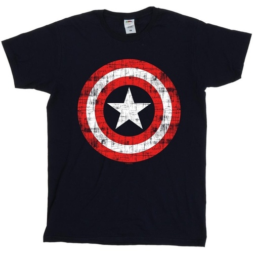 Abbigliamento Bambino T-shirt maniche corte Marvel Avengers Captain America Scratched Shield Blu