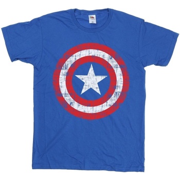 Abbigliamento Bambino T-shirt & Polo Marvel Avengers Captain America Scratched Shield Blu