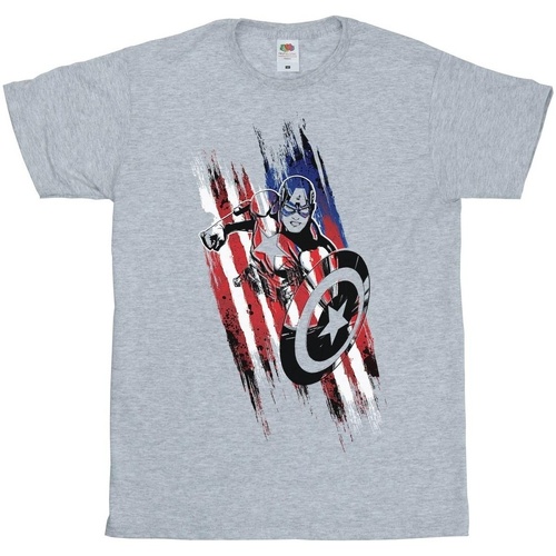 Abbigliamento Bambina T-shirts a maniche lunghe Marvel Avengers Captain America Streaks Grigio