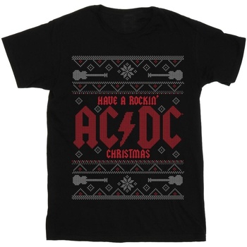Abbigliamento Bambina T-shirts a maniche lunghe Acdc Have A Rockin Christmas Nero