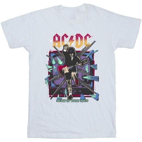 Abbigliamento Bambina T-shirts a maniche lunghe Acdc Blow Up Your Video Jump Bianco
