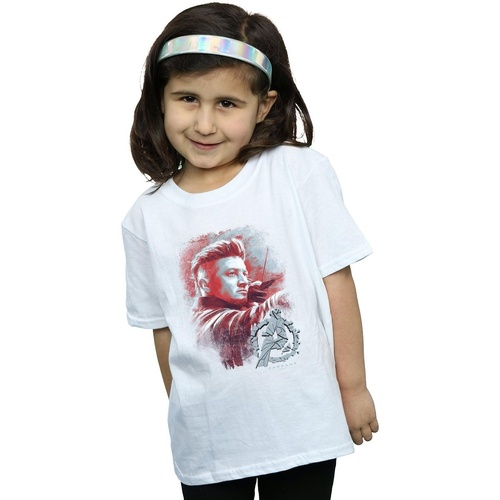 Abbigliamento Bambina T-shirts a maniche lunghe Marvel  Bianco