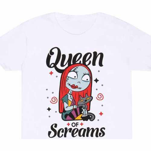 Abbigliamento Unisex bambino T-shirt maniche corte Nightmare Before Christmas Queen Of Screams Bianco
