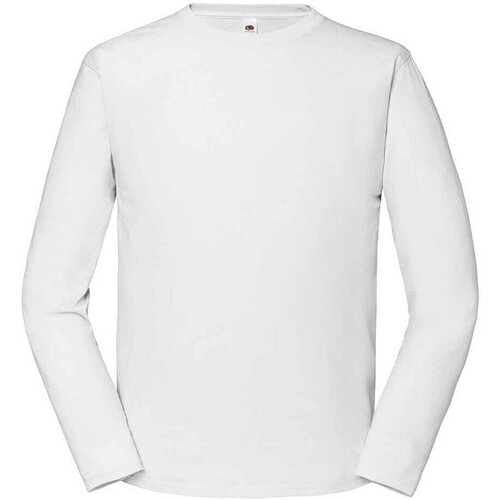 Abbigliamento T-shirts a maniche lunghe Fruit Of The Loom Iconic 195 Premium Bianco