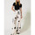 Abbigliamento Donna Jeans 3/4 & 7/8 Twin Set PANTALONE A PALAZZO IN CREPE A FIORI Nero/Neve