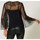 Abbigliamento Donna Jeans 3/4 & 7/8 Twin Set BLUSA IN TULLE PLUMETIS RICAMATO Nero