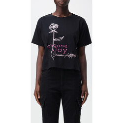 Abbigliamento Donna T-shirt & Polo Twin Set T-SHIRT CON RICAMO E STAMPA LOGO Nero