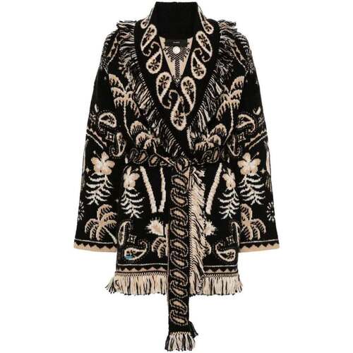 Abbigliamento Donna Gilet / Cardigan Alanui LUSH NATURE FOULARD CARDIGAN Nero